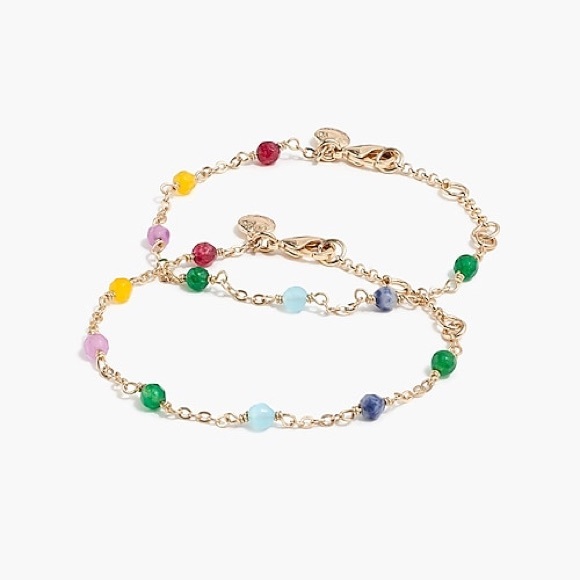 J. Crew Jewelry - J. Crew Multicolor Beaded Gold Bracelet Set